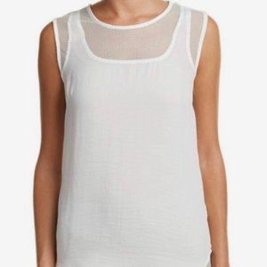 CAbi #269 Marisa Mesh Tunic Top White MEDIUM 3346